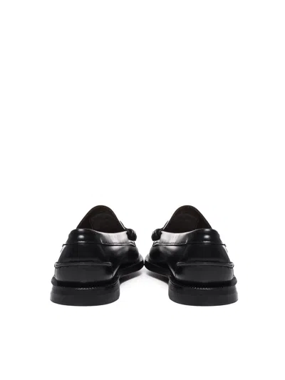 Sebago Slip-on Black Leather Moccasins With Cut-out Detail