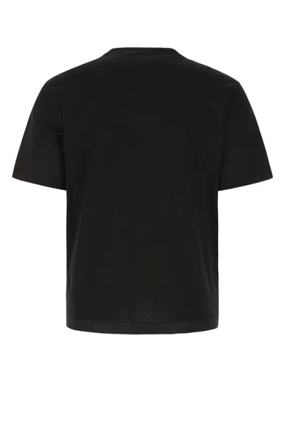 Prada Cotton T-shirt With Nylon Pocket In Black