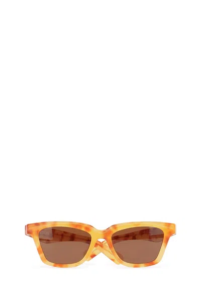 Jacquemus Square Tinted Lens Tortoiseshell Sunglasses In Orange