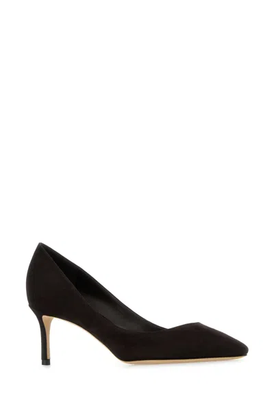 Jimmy Choo Dark Brown Suede Romy 60 Pumps