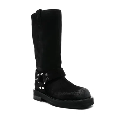 3juin Demi Boot With Vintage Effect And Metal Detail