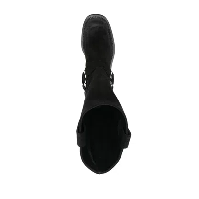 3juin Demi Boot With Vintage Effect And Metal Detail