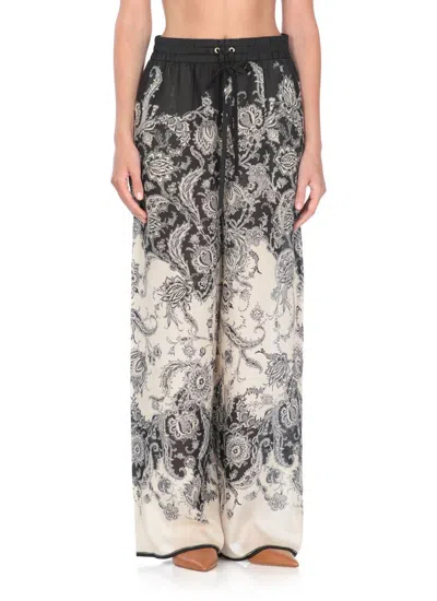 Zimmermann Relaxed Floral Print Trousers With Elasticated Waistband