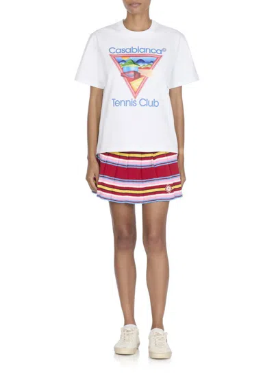 Casablanca Crew Neck Graphic Print Short Sleeves Top
