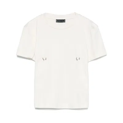 Mugler Woman T-shirt White Size Xs Cotton In White