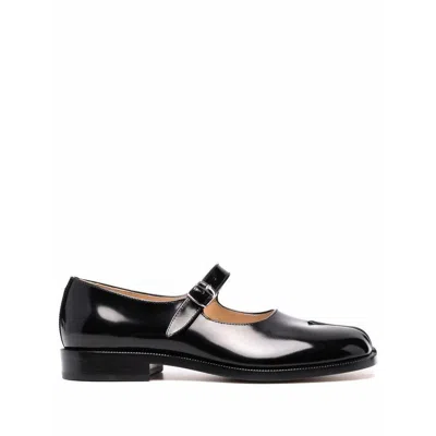 Maison Margiela Tabi Leather Mary Jane In Black