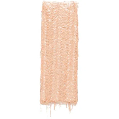 Séfr Lara Midi Skirt In Orange