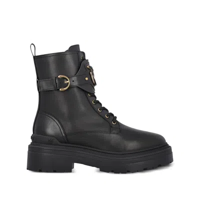 Pinko Mia 07 Leather Ankle Boots In Black