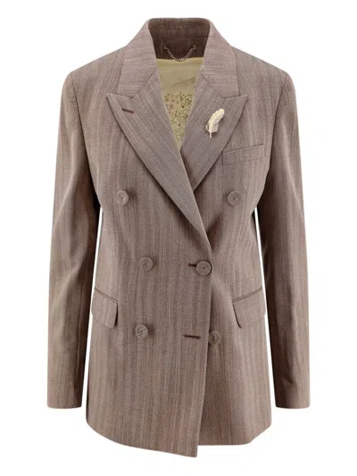 Golden Goose Double-breasted Feather-detail Jacket