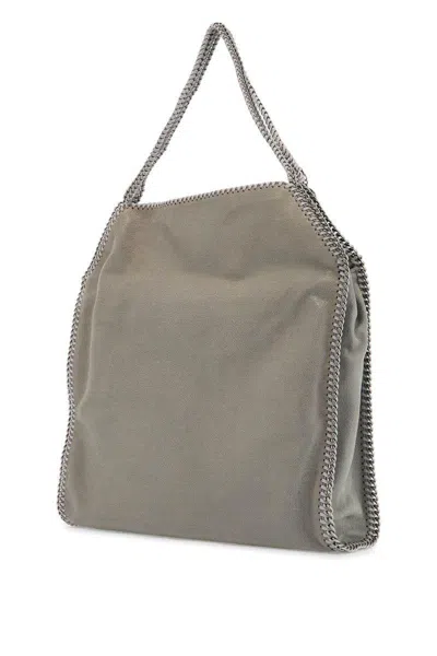 Stella Mccartney Grey Handbag With Diamond-like Chain And Logo Charm On The Front In Ecoleather Woman