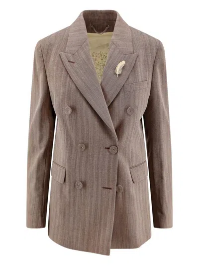 Golden Goose Double-breasted Feather-detail Jacket