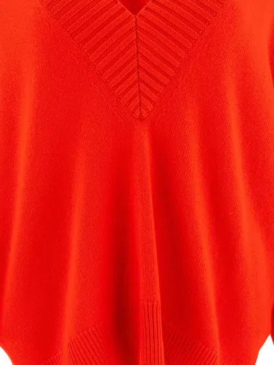 Loulou Studio Oversize Cashmere V-neck Sweater In Red
