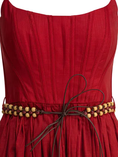 Zimmermann Rhiannon Belted Paisley-print Cotton-voile Midi Dress In Red