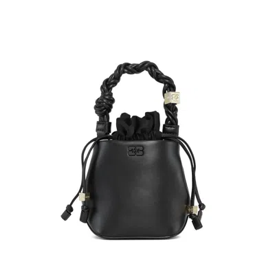 Ganni Mini Bou Bucket Bag In Black