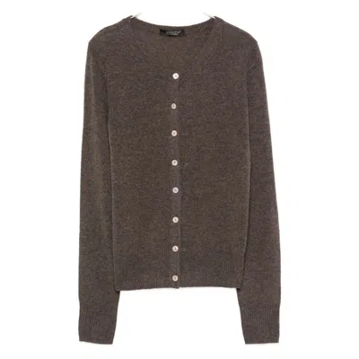 Aragona Button-front Cashmere Cardigan In Brown