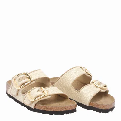 Birkenstock Arizona Hammered Big Buckle Slide Sandal In Neutral