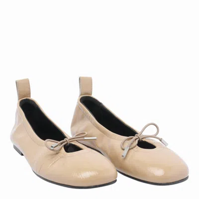 Alohas Rosalind Lace-up Leather Ballerina Flats In Neutral