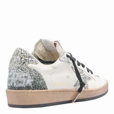 Golden Goose Ball Star Sneakers In Vintage Effect Leather And Suede With Glittered Star And Heel Tab