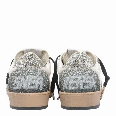 Golden Goose Ball Star Sneakers In Vintage Effect Leather And Suede With Glittered Star And Heel Tab