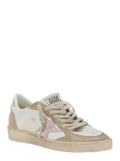 Golden Goose Ballstar Nappa Upper Suede Toe And Spur Leather Star And Heel In Neutral