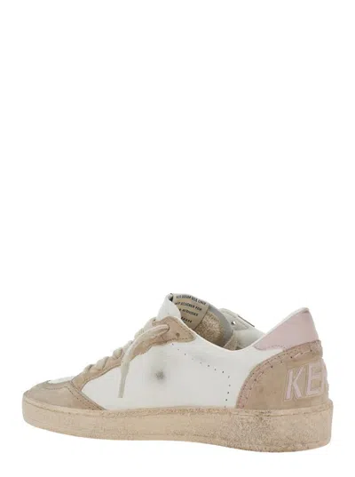 Golden Goose Ballstar Nappa Upper Suede Toe And Spur Leather Star And Heel In Neutral