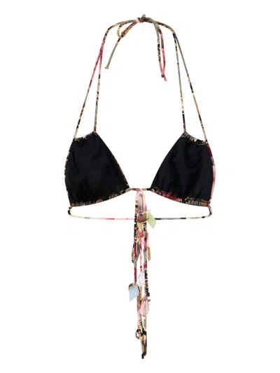 Chloé Embellished Floral Halter Triangle Coverups In Multi