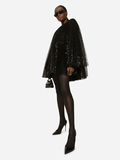 Dolce & Gabbana Sequin-embellished Flared Minidress