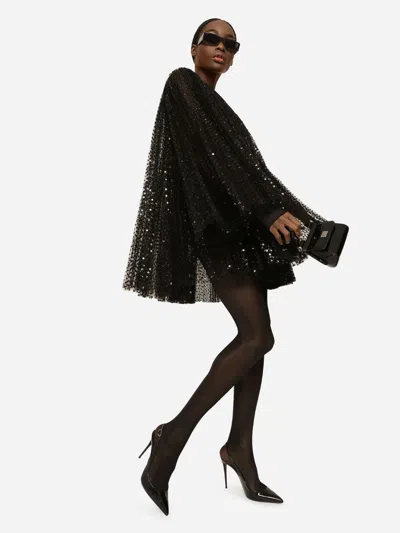 Dolce & Gabbana Sequin-embellished Flared Minidress