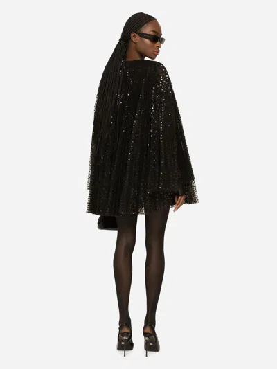 Dolce & Gabbana Sequin-embellished Flared Minidress