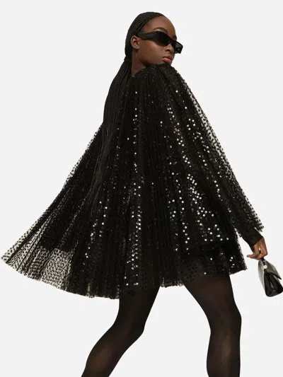 Dolce & Gabbana Sequin-embellished Flared Minidress