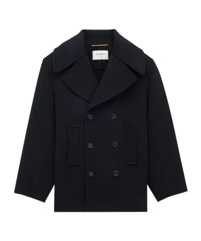 Saint Laurent Oversize Pea Coat In Black