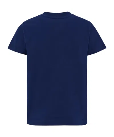 Fendi Logo-embroidered T-shirt In Blue