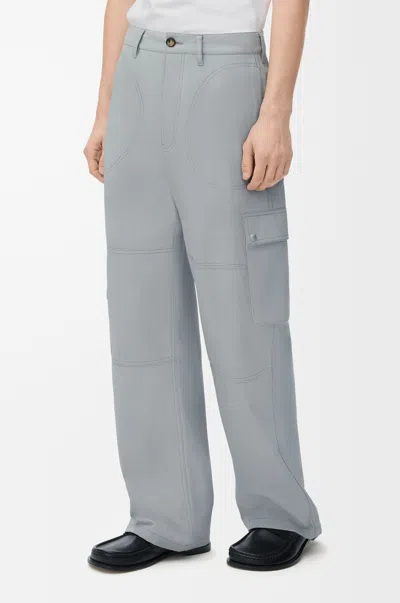 Loewe Logo Patch Cargo Trousers In Blue