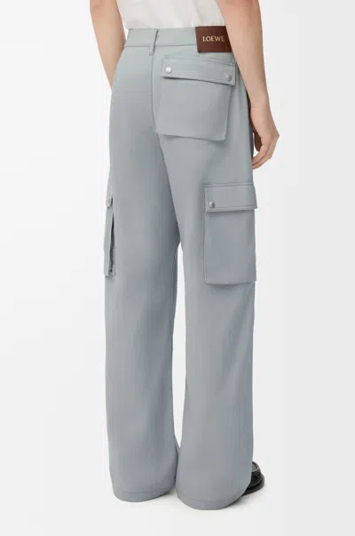 Loewe Logo Patch Cargo Trousers In Blue