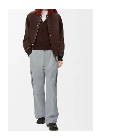 Loewe Logo Patch Cargo Trousers In Blue