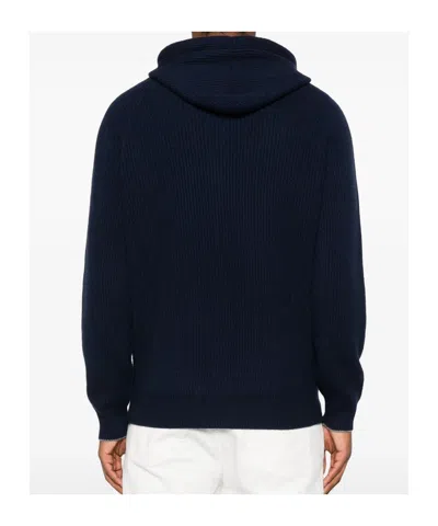 Brunello Cucinelli Zip-up Hooded Cardigan In Black