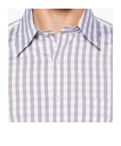 Thom Browne Gingham Check Long-sleeved Poplin Shirt In Blue