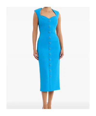 Rebecca Vallance Skyla Sleeveless Bodycon Midi Dress In Blue