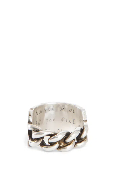Ann Demeulemeester Ire Quote Chain Ring In Metallic