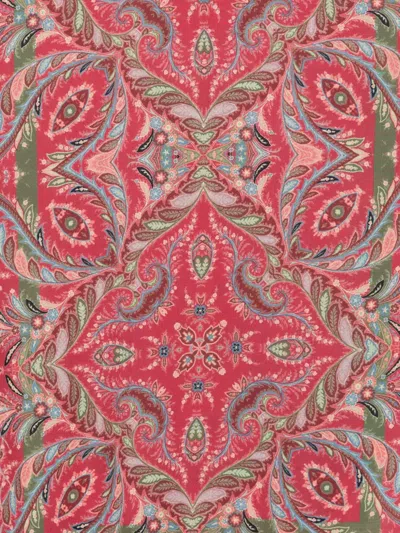 Etro Paisley-pattern Wool Scarf In Red