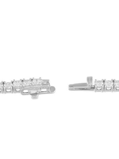 Pre-owned Lb Exclusive 14k White Gold Diamond Tennis Necklace In Silver