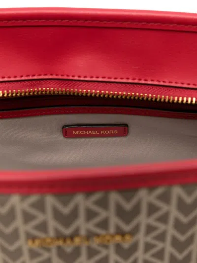 Michael Michael Kors Large Quinn Monogram Red-trimmed Tote Bag