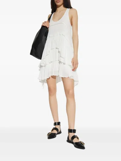 Allsaints Cavalry Ruffle-detail Tiered Dress In White