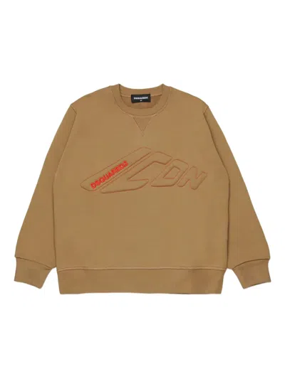 Dsquared2 Cotton Sweatshirt In Brown
