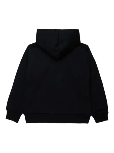 Marni Logo-appliqué Hoodie In Black