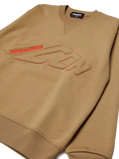 Dsquared2 Cotton Sweatshirt In Brown