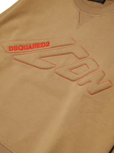 Dsquared2 Cotton Sweatshirt In Brown