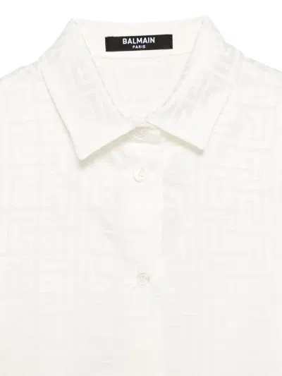 Balmain Geometric-pattern Shirt In White