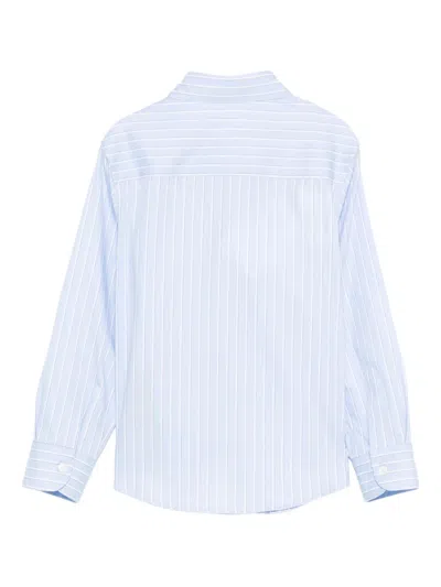 Balmain Striped Shirt In Blue