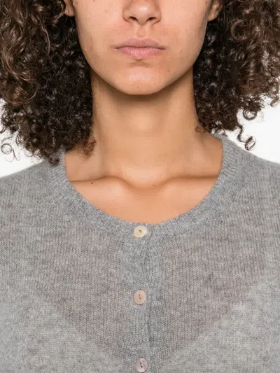 Aragona Button-front Cashmere Cardigan In Gray